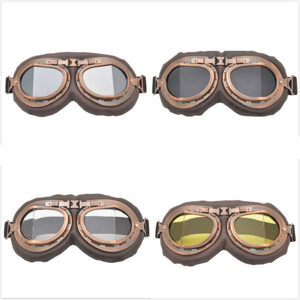 

antique copper folding harley motorcycle riding goggles retro locomotive outdoor windproof glasses, Black