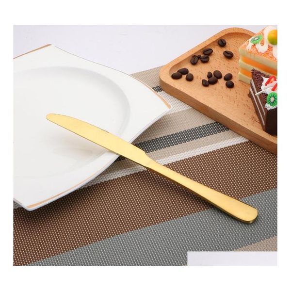 

high-grade gold cutlery flatware set spoon fork knife tea spoon stainless steel dinnerware set kitc sqcsru ppshop01
