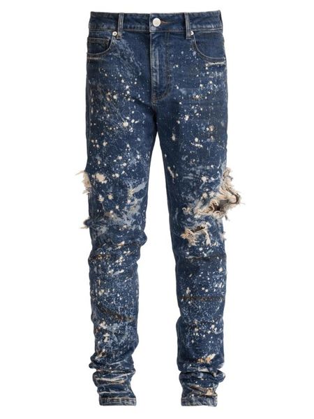 

plus size wholesale jeans pants usa euro africa size men middle waist blue inelastic ripped jeans pants straight-leg trousers