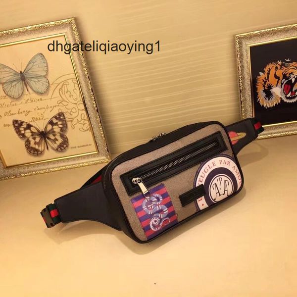 

fashion waist bags for men w24xh14xd5cm real leather pvc bags printed waistpacks for man chest bag