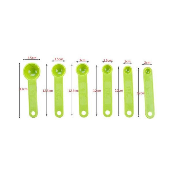 

6pc measuring spoon set plastic kitchen measuring tools coffee scoop teaspoon salad spoon1/8 1/4 1/2 1tsp 1/2 1 tbs jllsev bdesybag
