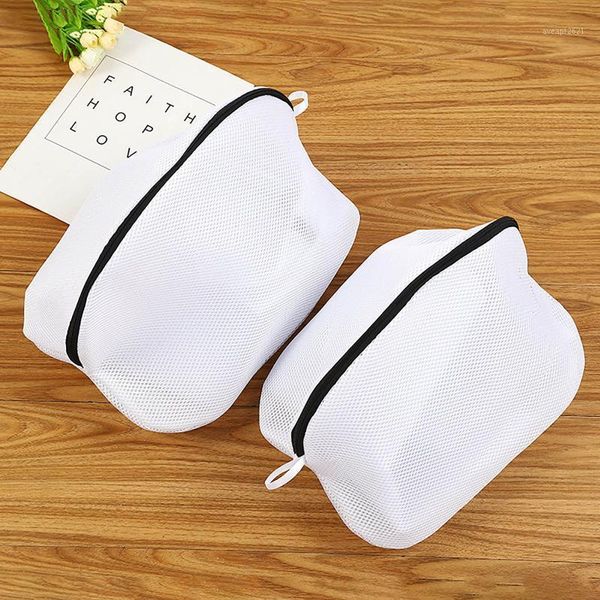 

2 size mesh laundry bag washing net zip bag for underwear sock washing machine pouch clothes bra laundry bags wholesale1
