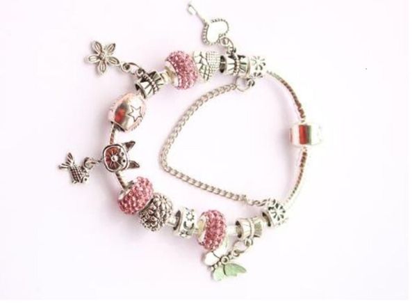 

snake 1pcs drop shipping silver women plated bracelets chain charm for pandora beads bangle bracelet children gift a11