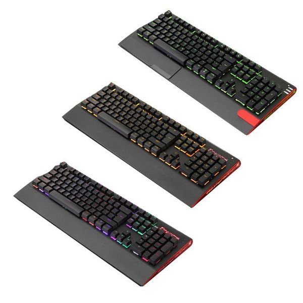 

wired usb rgb gaming keyboard led backlit aluminum alloy panel computer keypad
