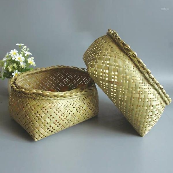 

storage basket handmade bamboo basket fruit and vegetable chinese style storage restaurant kitchen household items1