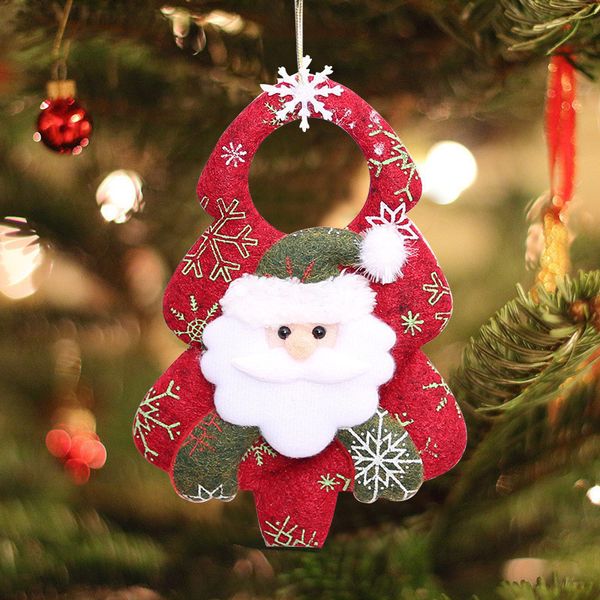 

non-woven fabric doll pendants elk santa claus snowman bear ornament christmas xmas tree door hanging pendant dhd743