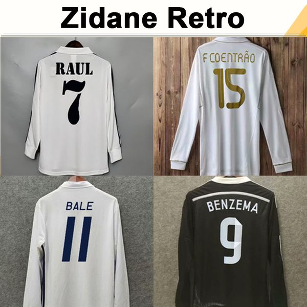 

96 97 zidane beckham seedorf raul mens retro soccer jerseys r. carlos alonso kaka' sergio ramos cannavaro long sleeve football shirt, Black;yellow
