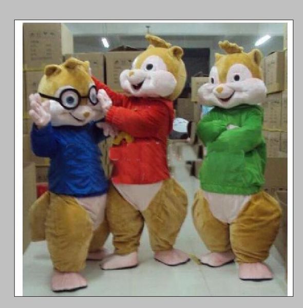 2019 venda de fábrica quente alvin e os chipmunks mascote traje alvin mascote traje frete grátis