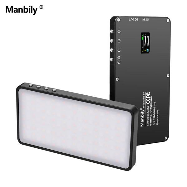 

manbily rgb led video light panel mini pocket pgraphy fill light with oled screen for video live streaming pgraphy