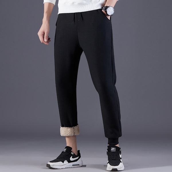 

leisure sports autumn and winter plush thickening fashion 2020 new leggings men's pants, Blue