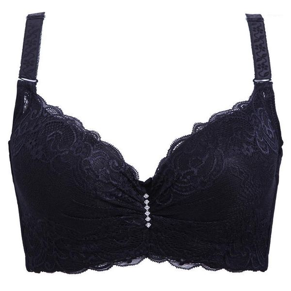 

plus size thin push up bra brassiere back closure full lace female bras for women modish bralette lingerie1, Red;black