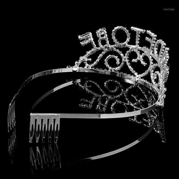 

party hats glitter bride to be crown for girl hen bachelorette wedding bridal shower supplies rhinestone tiara hair accessories1