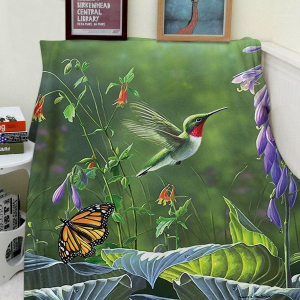 

blankets blanket humming bird butterfly comfort warmth soft cozy air conditioning easy care machine wash hummingbird butterfly1