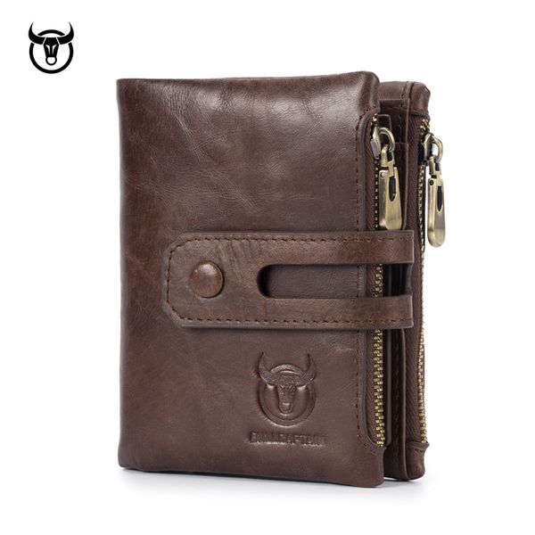 

new genuine leather men's wallet crazy horse cowhide man zipper coin purse brand male credit&id multifunctional wallet c1115, Red;black