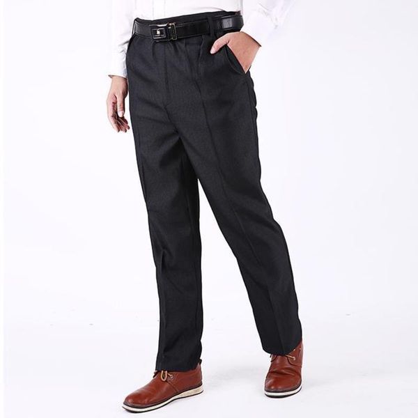 

the spring and summer men's dp straight trousers business casual dress middle-aged waist loose1, White;black