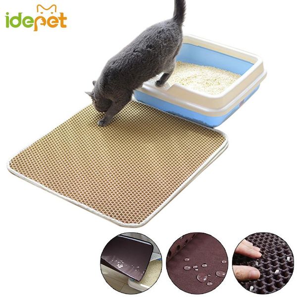 

кошачий коврик для мусора двойной слой cat чистые санитарные коврики водонепроницаемый нижний слой кормления миска для кормления placemat ло