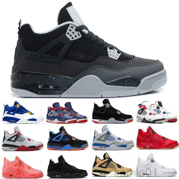 

wholesale 4s men basketballs shoes 4 fire red university blue pine green white cement lemon venom womens trainers sports sneakers khk6, Black