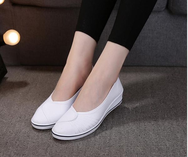 

women's shoes spring and autumn slope heel round head @qwe701, Black