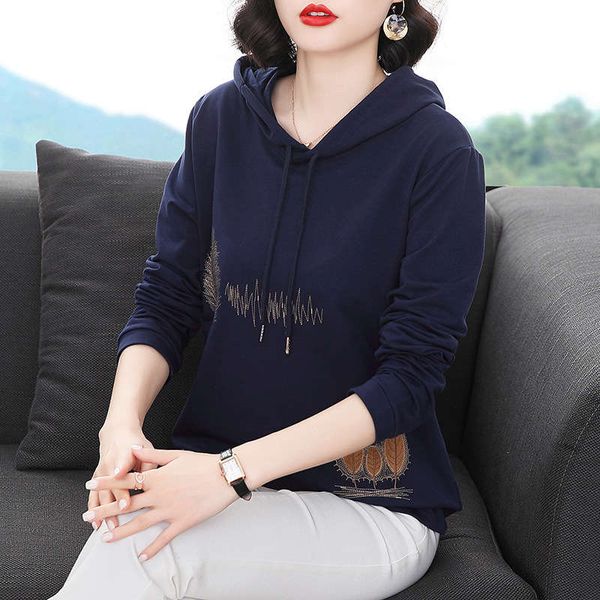 

40 year old women's long sleeve sweater spring and 2020 new middle-aged mother loose casual women autumn winter, Black