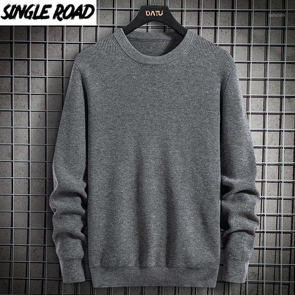 

singleroad mens knitted sweater men 2020 winter solid sweaters pullover jumper harajuku korean style casual grey sweater men1, White;black
