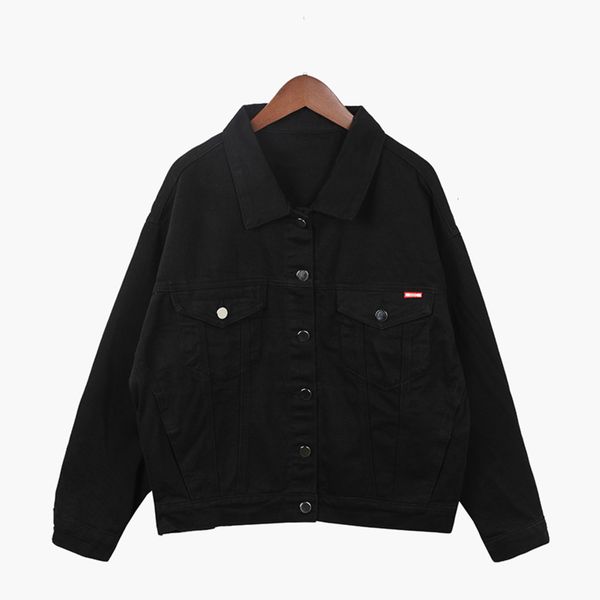 

denim jacket women's spring and autumn 2020 new korean loose bf versatile student harajuku long sleeve top, Black;brown