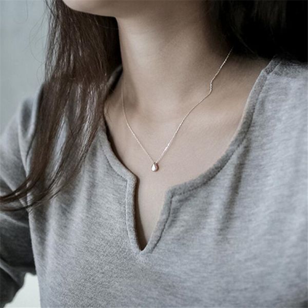 

choker silver jewelry drop-shaped 925 necklace for sterling women