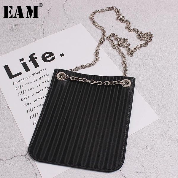 

eam] women new chain split pleated pu leather personality accessories fashion tide all-match spring autumn 2020 19a-a494, Black;brown