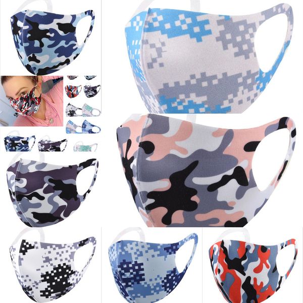 

anti-bacterial camouflage face mask camo fashion mouth cover pm2.5 respirator dustproof washable reusable silk