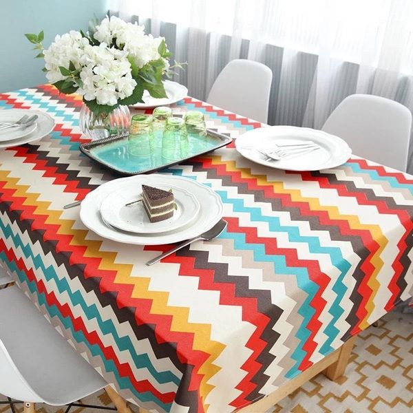 

geometric art tablecloth colorful waves decorative table cloth l waterproof table cover printed l coffee cloths1