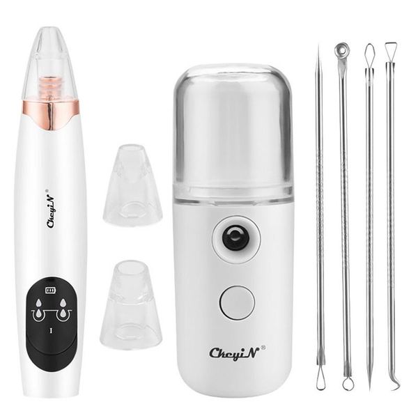 

rechargeable blackhead remover acne pore dot cleaner vacuum nose face deep cleansing skin care facial steamer steel extractor