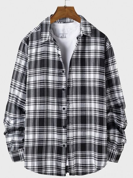 

men plaid shirt without tee e1nw#, White;black
