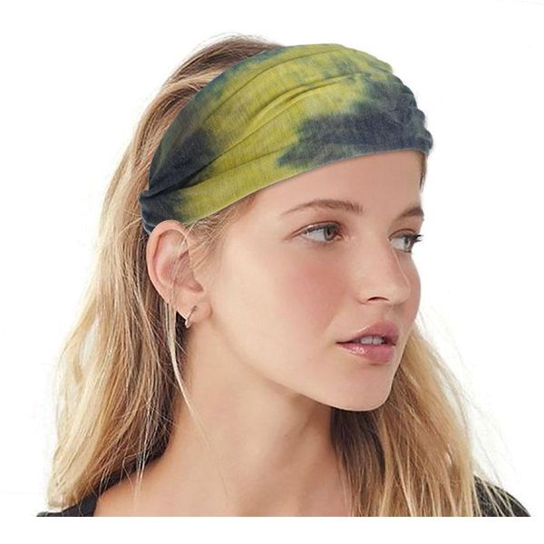 

elastic band headbands turban hair accessories bandana yoga hairband wide headwear women headband tie-dye sports fitnes jlleee