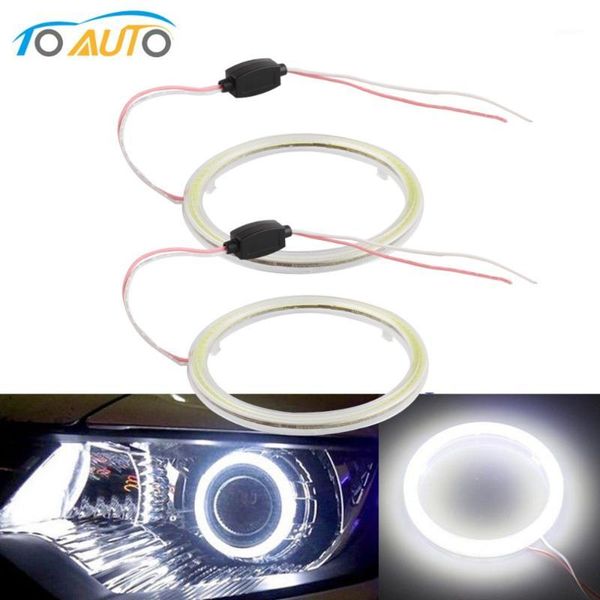 

other lighting system 2 pcs car daytime angel eyes cob led white fog light 60mm 70mm 80mm 90mm 100mm 110mm 120mm auto drl halo ring 12v1