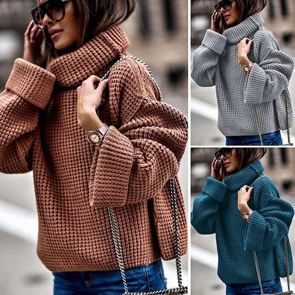

loose high neck sweater women's autumn and winter new knitwear, White;black