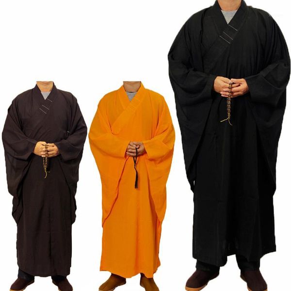 

3 colors shaolin temple costume zen buddhist robe lay monk clothes meditation gown training uniform suit1, Red
