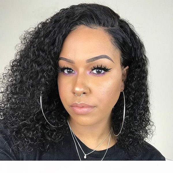 

short curly wigs virgin human hair wigs with baby hair lace front and full lace wig bob curly wigs for black women, Black;brown