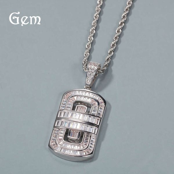 

new accessories hip hop shield necklace ins street fashion zircon pendant clavicle chain, Silver