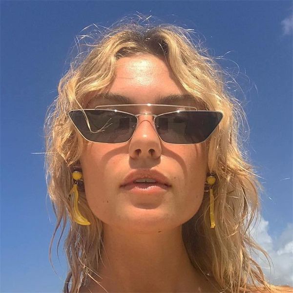 

sunglasses fresh green women's square cat eye frame vintage shades female eyewear uv400, White;black