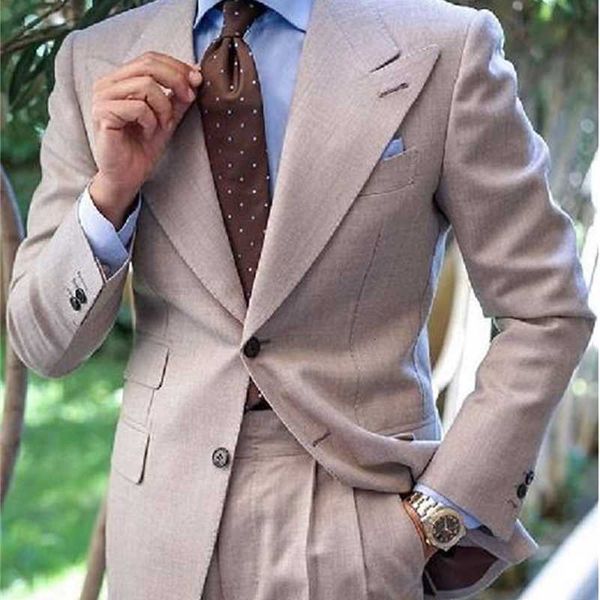 

costume homme brown men suit 2 pieces jacket+pant groom tuxedo slim fit latest designs custom wedding suits prom blazer, White;black