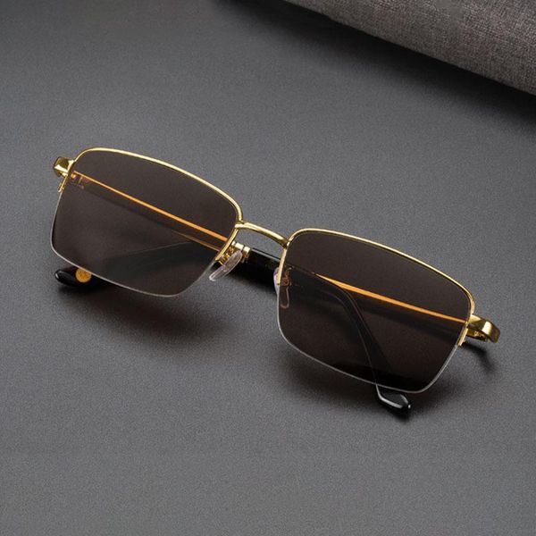 

glass sunglasses lens men vintage semi-rimless half stone brown crystal eyewear sun rim glasses man goggles oculos swubo, White;black