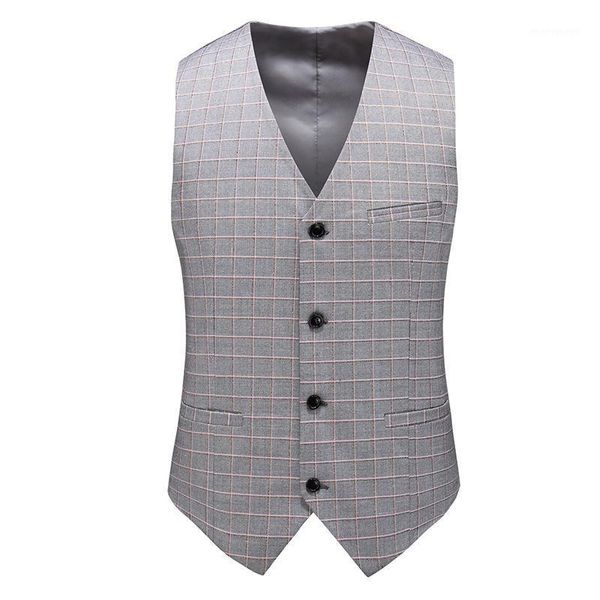 

men's vests men plaid suit vest single breasted v-neck collar casual waistcoat korean style slim fit wedding for plus size 6xl-m1, Black;white