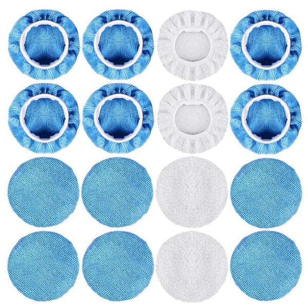 

16 packs car polisher pad bonnet set(5 to 6 inches) including 12 packs microfiber car polishing bonnet and 4 waxing1