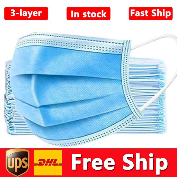 

3-layer disposable protection and face personal health mask with earloop mouth fac