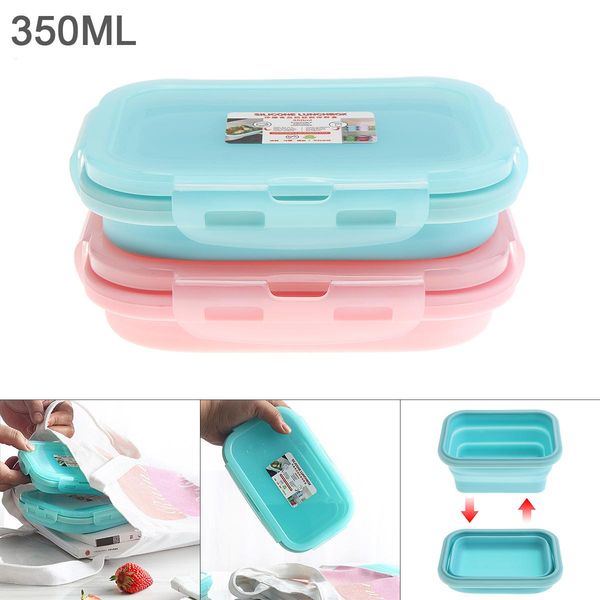 

350 мл 5 дюймов 2 цвета портативный прямоугольник силиконовые масштабируемые складные ланч-коробки bento box для 40 сантиметров 230 сантигра