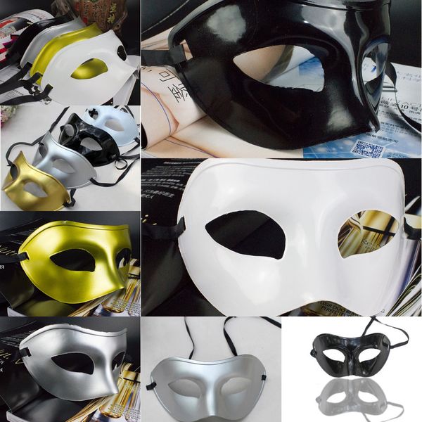

rpmtfancy dress venetian masquerade men's masks plastic half face mask optional multi-color (black, white, gold, silver)353b