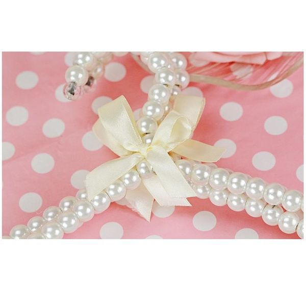 

5/10pcs 20cm plastic pearl beaded bow clothes dress coat hangers weding for kid children 5/10 bbywcy