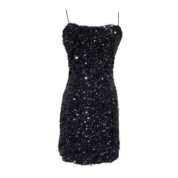 

luxury women's casual dresses stemi sequin suspender female spring and summer glittering short transparent net red bouncing di small bl, Black;gray