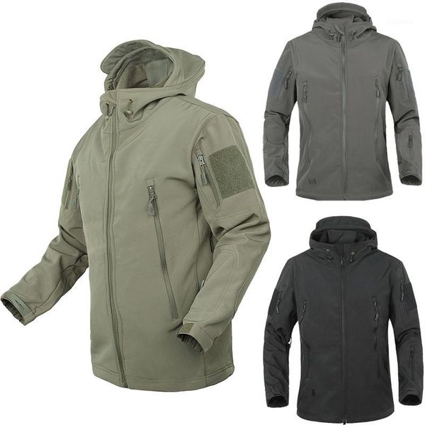 

outdoor softshell jacket waterproof hiking wear camping jacket men autumn winter thick warm mountaineering camping coats1, Blue;black
