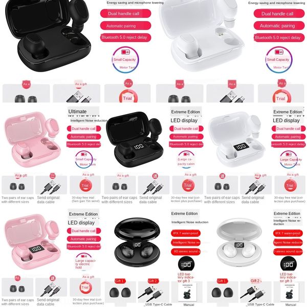

a6dk f9-10 wireless bluetooth wireless with microphone fingerprint touch display headphone wireless tureearbuds with 3 led headset