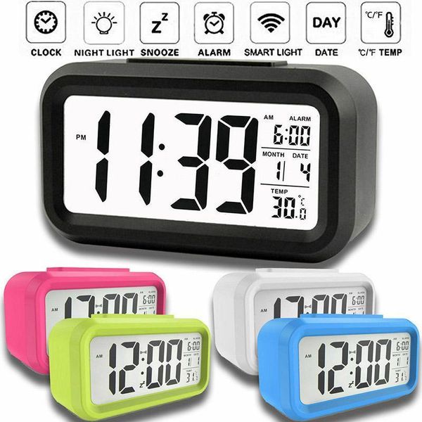 Altri accessori per orologi Sveglia digitale LCD Snooze Orologio elettronico Studenti Muto Comodino luminoso con retroilluminazione a LED Controllo della luce